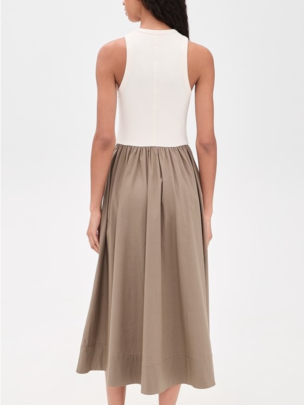 Elan Beige Tiered Midi Skirt – Women's Casual A-Line - Picture 2 of 8